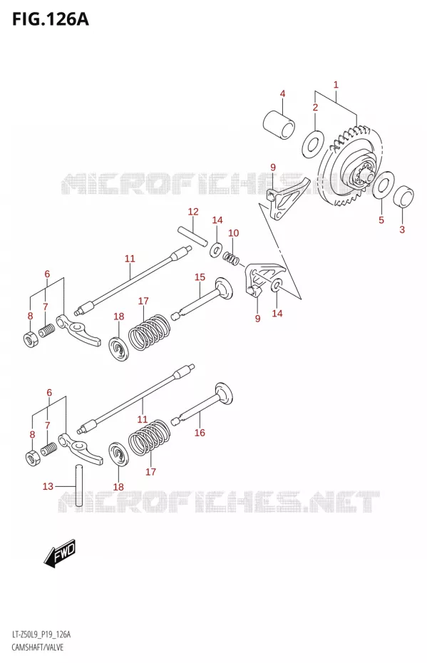 CAMSHAFT - VALVES Suzuki QUAD 50 QUADSPORT 2019  LT-Z50 L9 (P19)