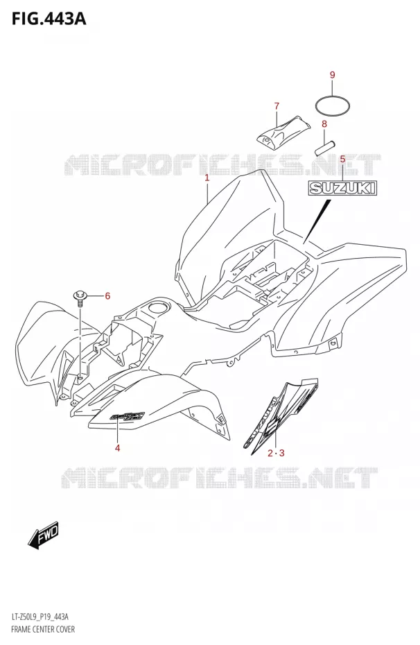 CENTRAL FAIRING Suzuki QUAD 50 QUADSPORT 2019  LT-Z50 L9 (P19)