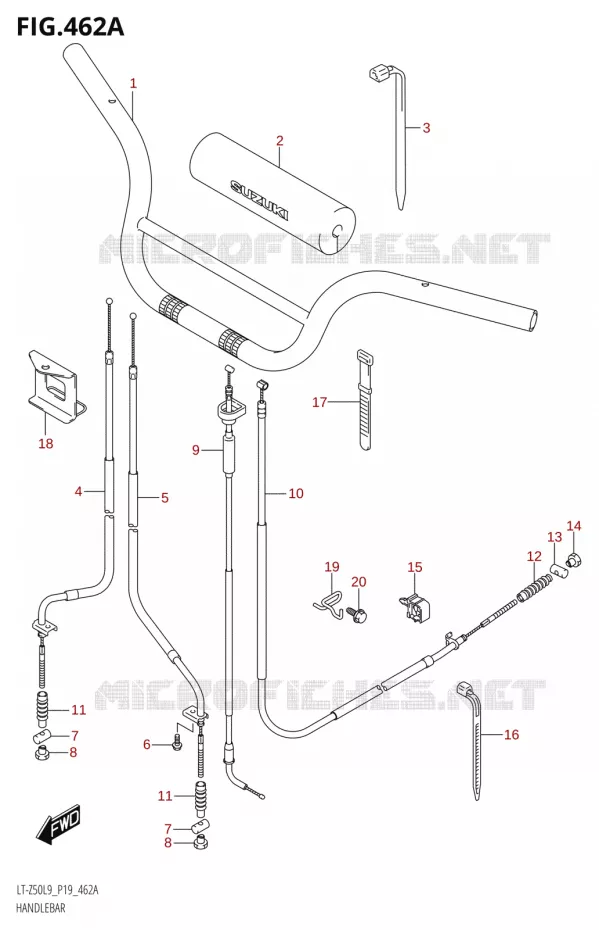 HANDLEBAR Suzuki QUAD 50 QUADSPORT 2019  LT-Z50 L9 (P19)