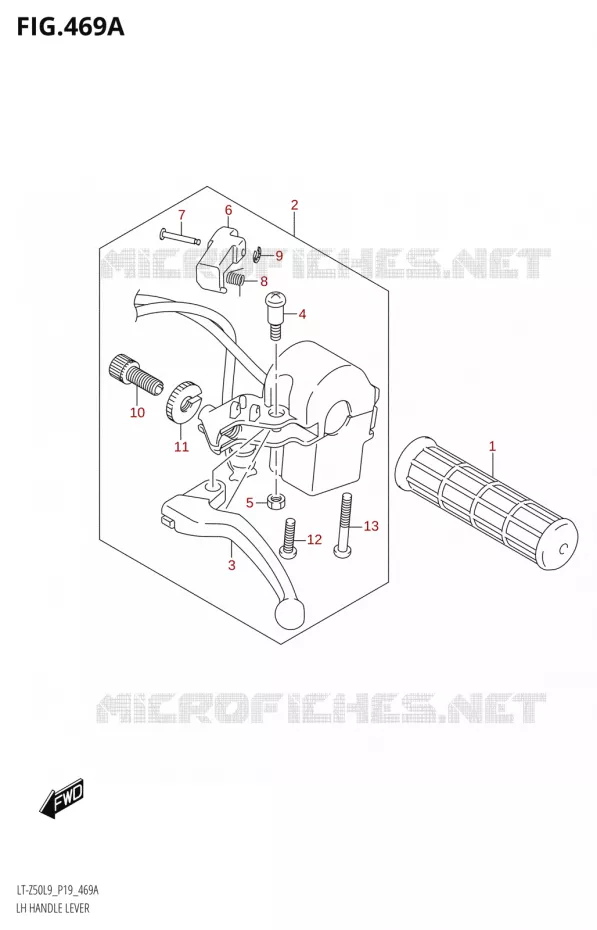 LEFT LEVER - HANDGRIP Suzuki QUAD 50 QUADSPORT 2019  LT-Z50 L9 (P19)