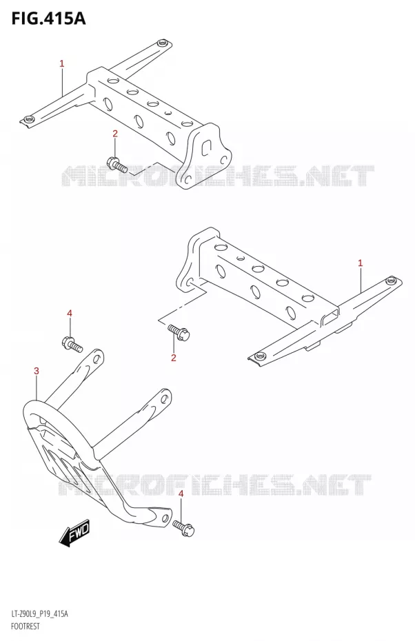 FOOTREST Suzuki QUAD 90 QUADSPORT 2019  LT-Z90 L9 (P19)