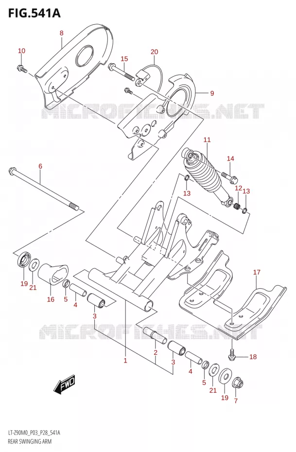 SWINGARM Suzuki QUAD 90 QUADSPORT 2020  LT-Z90 M0 (P03,P28)