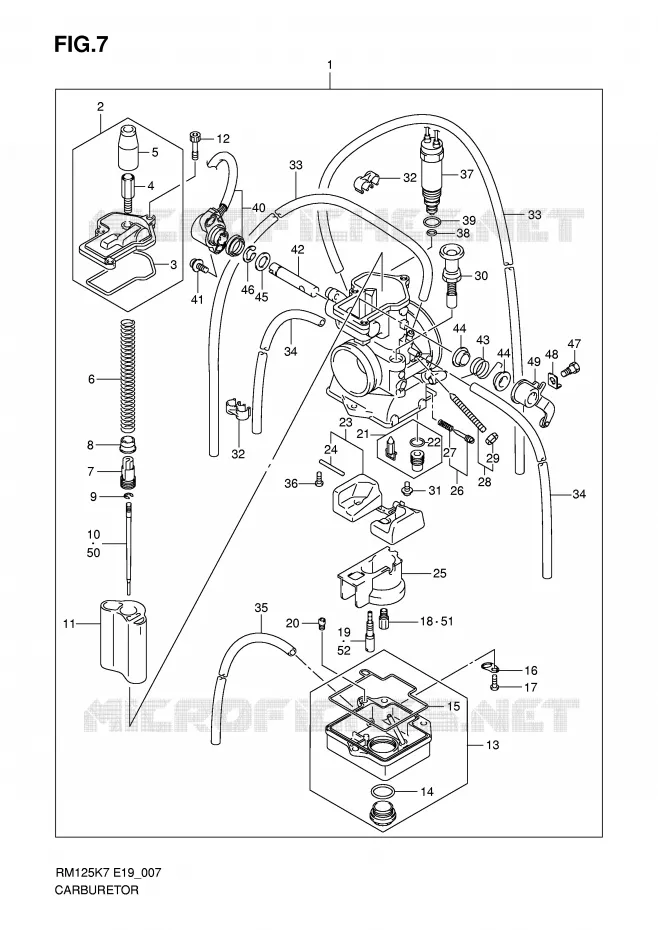 CARBURETOR Suzuki MOTO 125 RM 2012  RM125K8(P19)