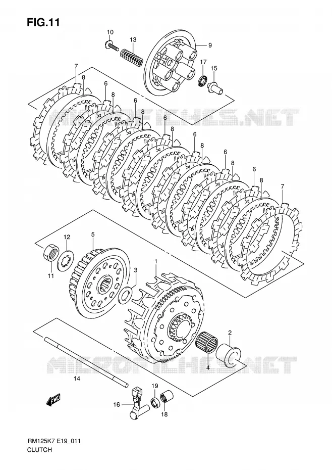 CLUTCH Suzuki MOTO 125 RM 2011  RM125K8(P19)