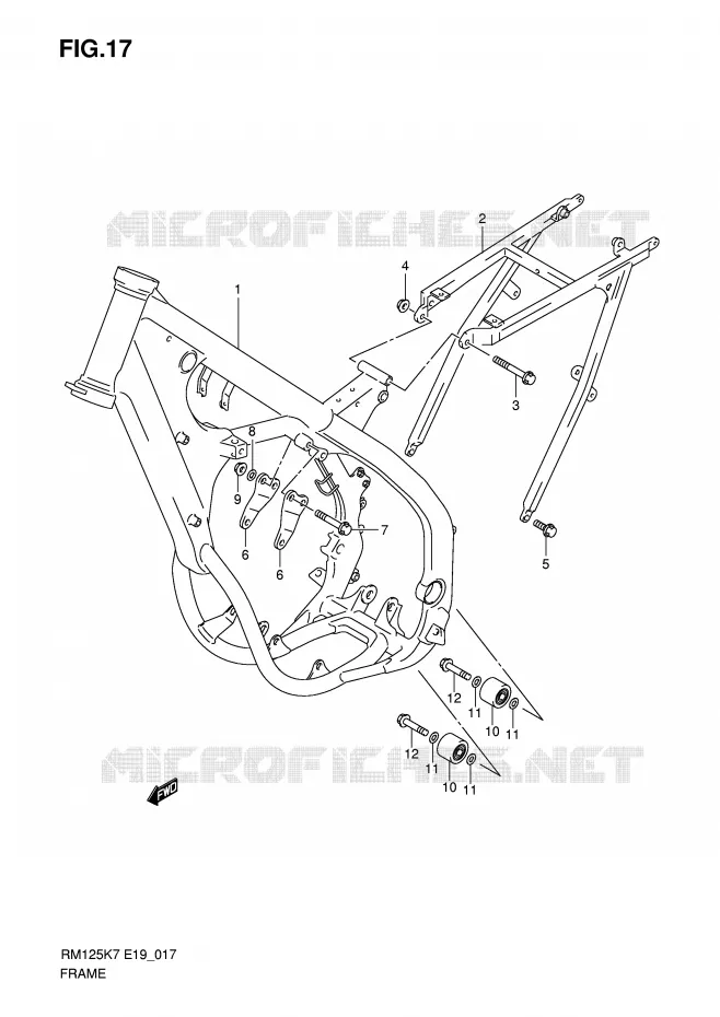 FRAME Suzuki MOTO 125 RM 2009  RM125K8(P19)