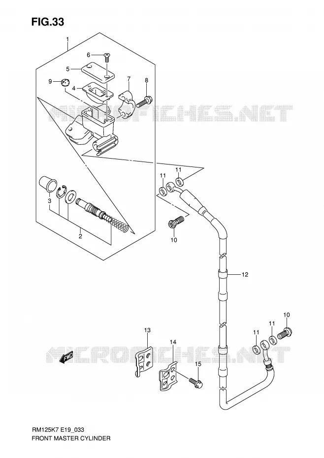 FRONT MASTER CYLINDER Suzuki MOTO 125 RM 2011  RM125K8(P19)