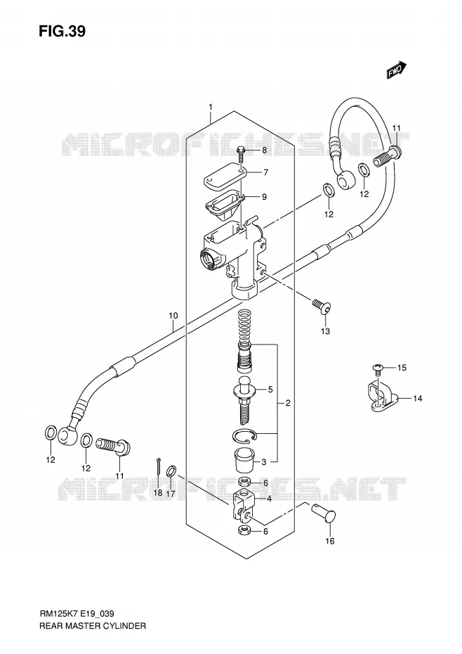 REAR MASTER CYLINDER Suzuki MOTO 125 RM 2012  RM125K8(P19)