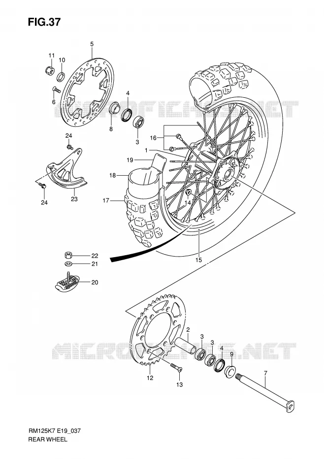 REAR WHEEL Suzuki MOTO 125 RM 2012  RM125K8(P19)