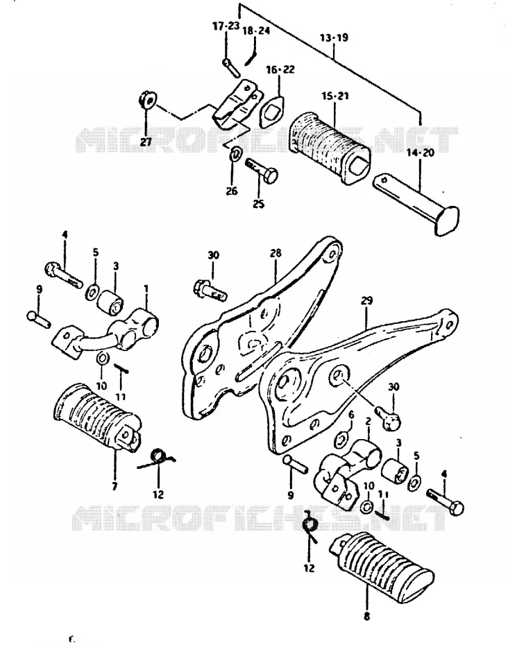 FOOTREST Suzuki MOTO 750 GSX 1981  GSX750X(1981)
