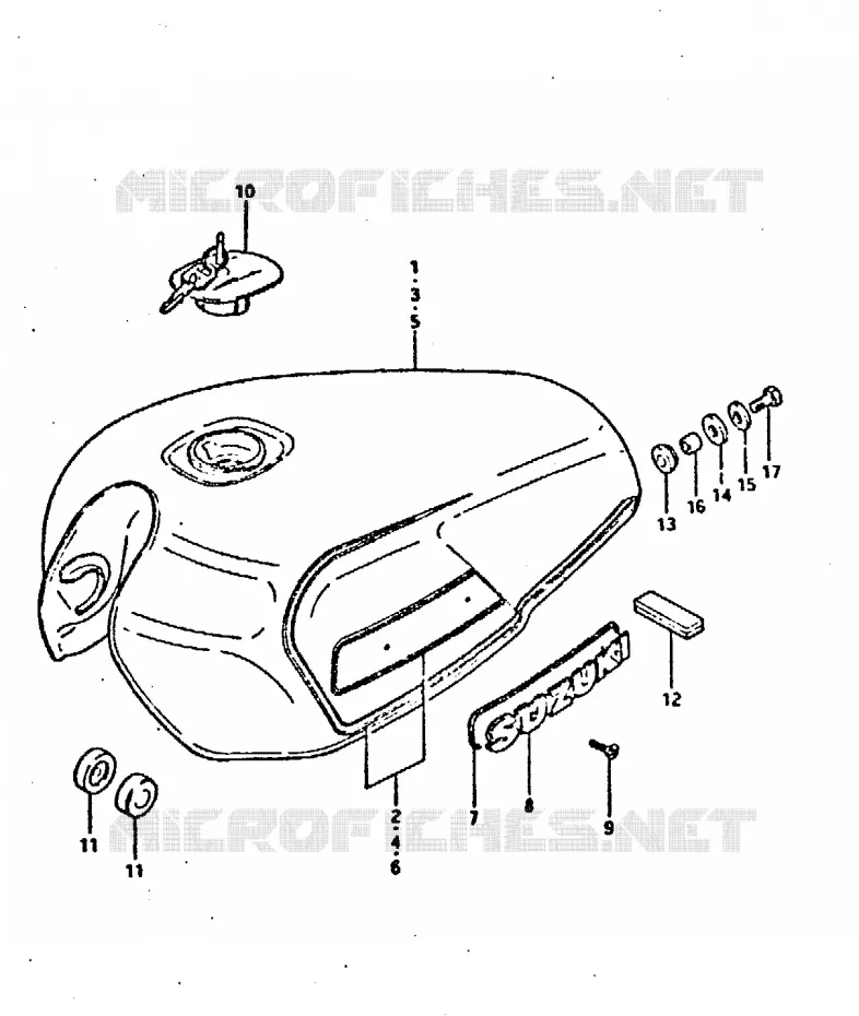 FUEL TANK ESS (MODELE T : 24L) Suzuki MOTO 750 GSX 1981  GSX750X(1981)