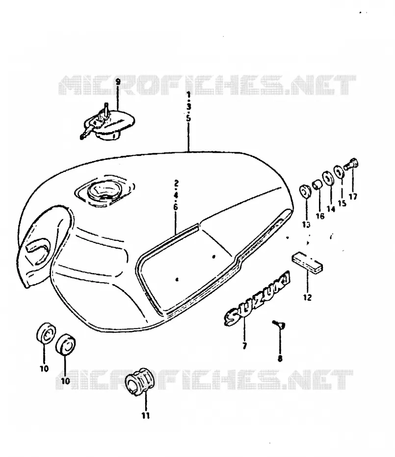 FUEL TANK ESS (MODELE X : 24L) Suzuki MOTO 750 GSX 1981  GSX750X(1981)