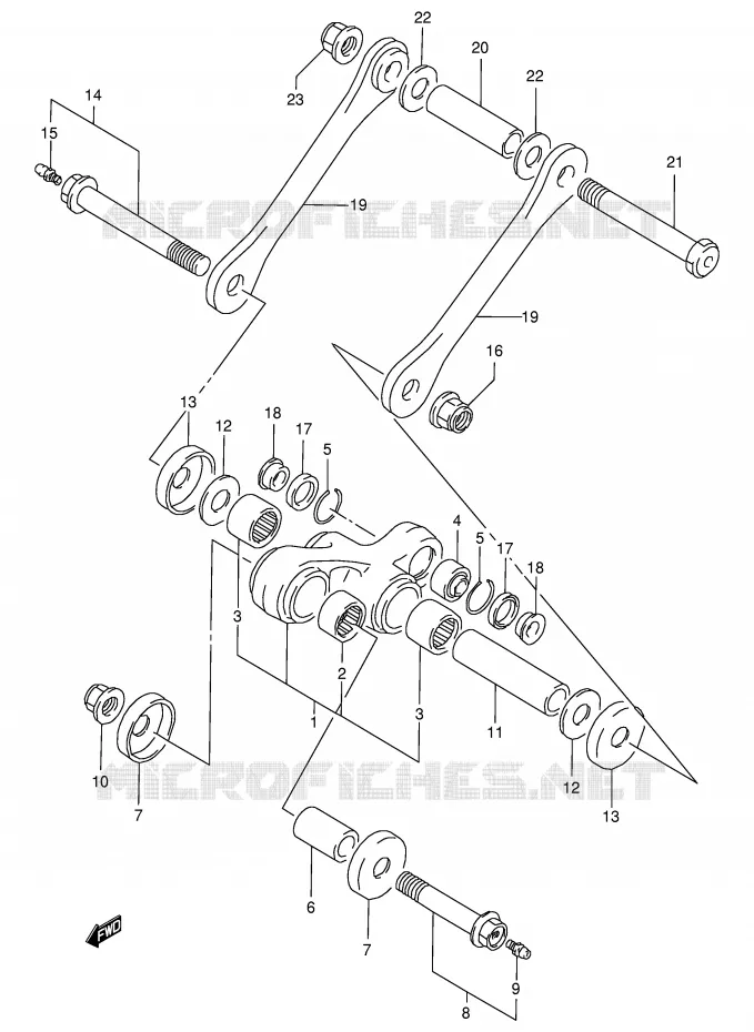 SHOCK ABSORBER LINKAGE Suzuki MOTO 350 DR 1996  DR350SE T (E02,E04,E18,E94)