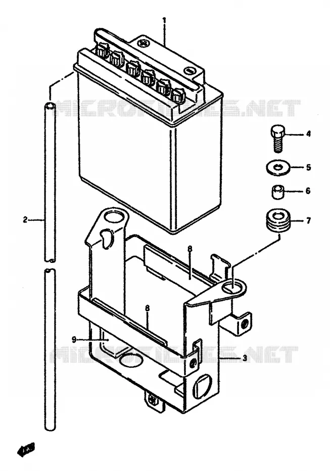 BATTERY Suzuki MOTO 600 DR 1987  DR600SH(E2)