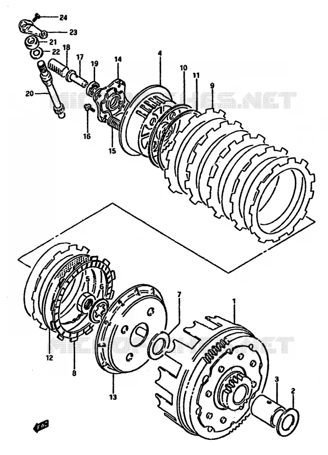 CLUTCH Suzuki MOTO 600 DR 1987  DR600SH(E2)