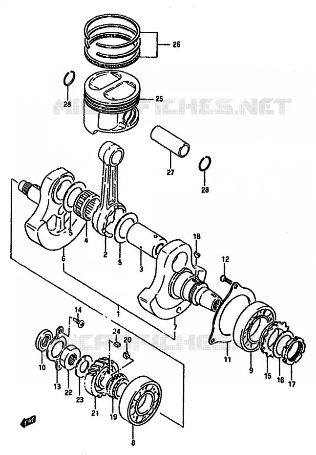 CRANKSHAFT Suzuki MOTO 600 DR 1987  DR600SUH(E2)