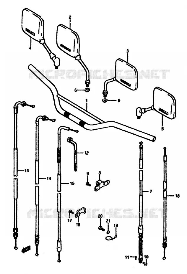 HANDLEBAR - CABLES Suzuki MOTO 600 DR 1987  DR600SH(E2)