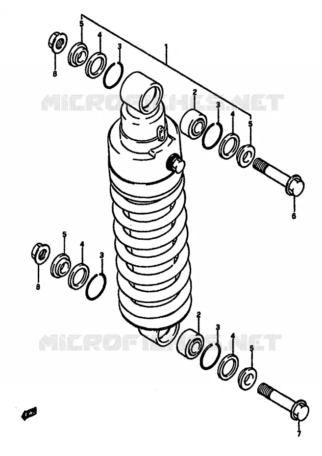 REAR SHOCK ABSORBER Suzuki MOTO 600 DR 1987  DR600SUH(E2)