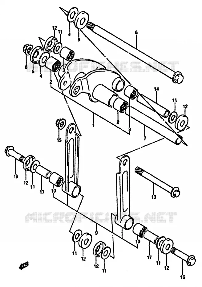 SHOCK ABSORBER LINKAGE Suzuki MOTO 600 DR 1987  DR600SH(E2)