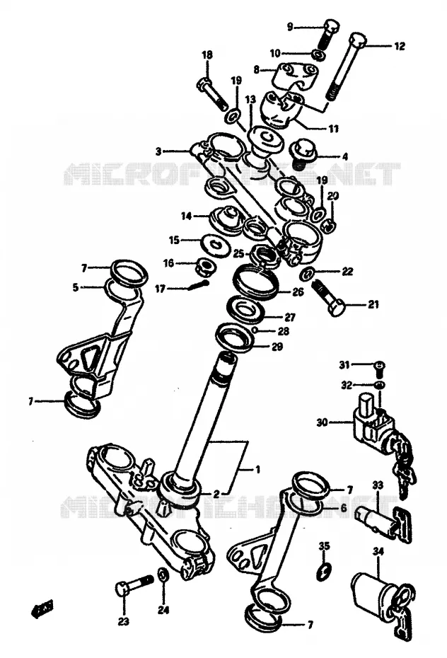 STEERING COLUMN Suzuki MOTO 600 DR 1987  DR600SUH(E2)