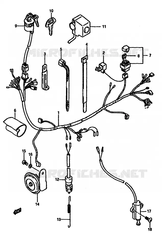 WIRING HARNESS Suzuki MOTO 600 DR 1987  DR600S H/DR600SU H