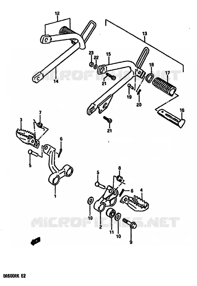 FOOTREST Suzuki MOTO 600 DR 1989  DR600RUK(E2)