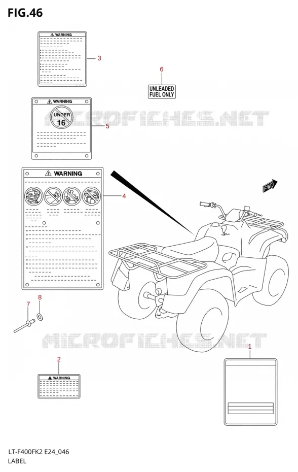 LABEL Suzuki QUAD 400 EIGER 2002  LT-F400FK2(E24)