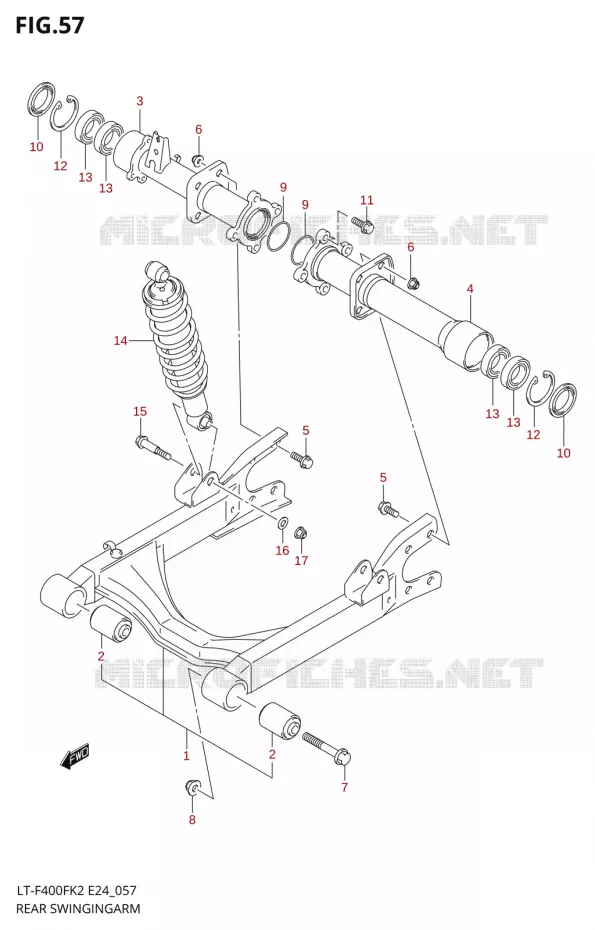 SWINGARM Suzuki QUAD 400 EIGER 2002  LT-F400FK2(E24)