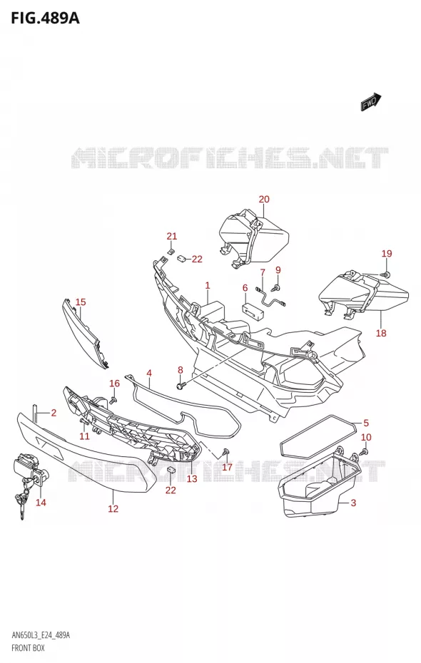 GLOVE BOX Suzuki SCOOTER 650 BURGMAN 2013  AN650 L3 (E24)