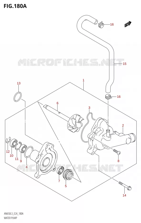 WATER PUMP Suzuki SCOOTER 650 BURGMAN 2013  AN650 L3 (E24)