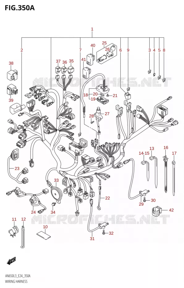 WIRING HARNESS Suzuki SCOOTER 650 BURGMAN 2013  AN650 L3 (E24)