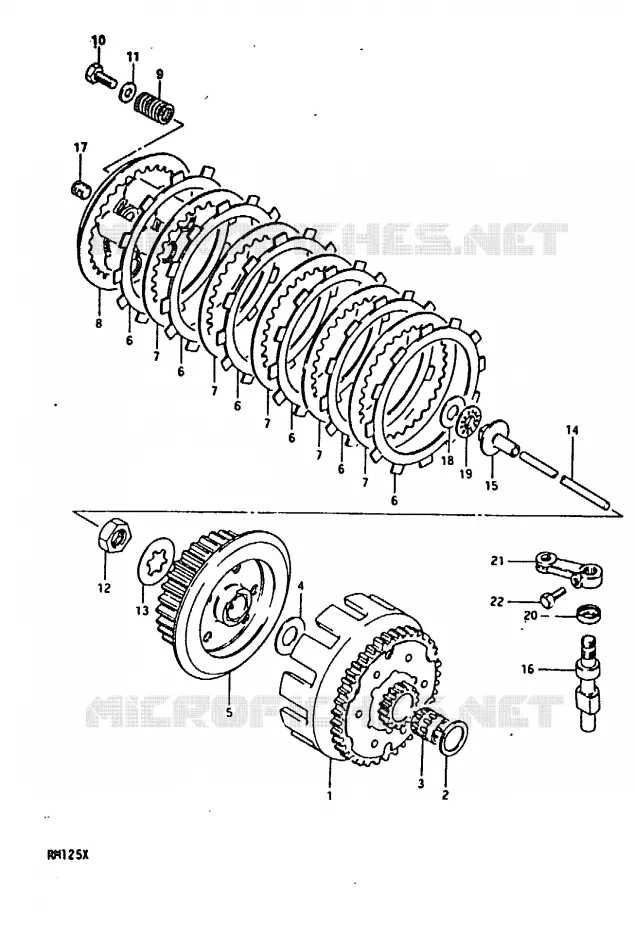 CLUTCH Suzuki MOTO 125 RM 1981  RM125X
