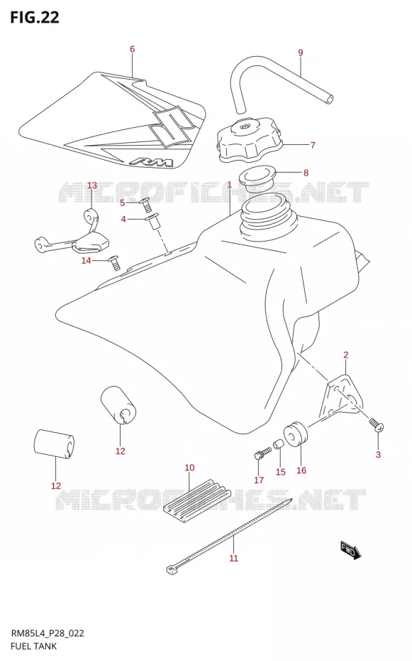 FUEL TANK Suzuki MOTO 85 RM 2014  RM85 L4 (P03,P28,P33)