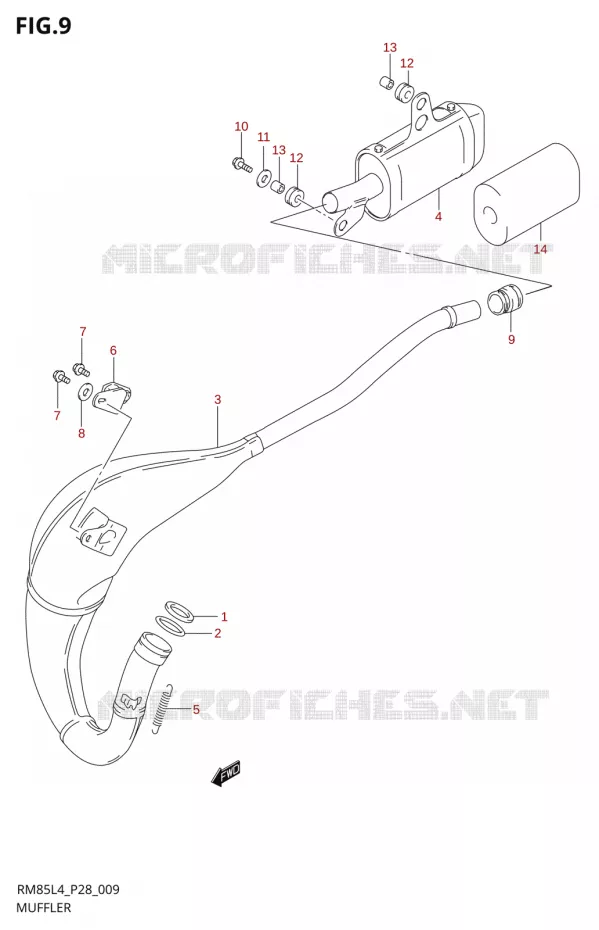 MUFFLER Suzuki MOTO 85 RM 2014  RM85L L4 (P03,P28,P33)