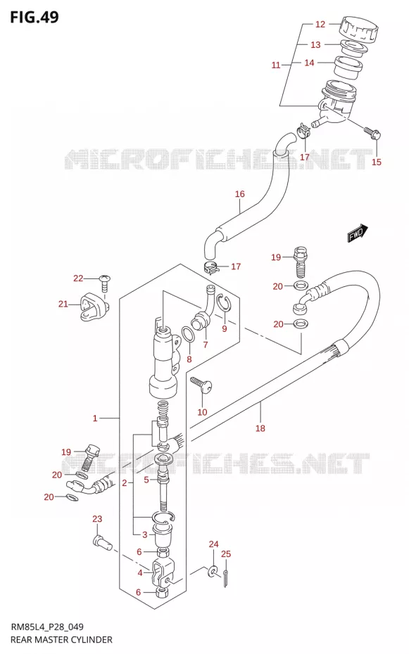 REAR MASTER CYLINDERRM85LL4 P28) Suzuki MOTO 85 RM 2014  RM85 L4 (P03,P28,P33)