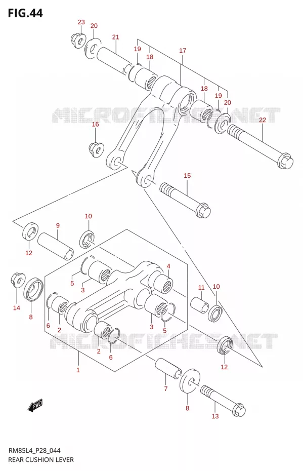 SHOCK ABSORBER LINKAGE Suzuki MOTO 85 RM 2014  RM85 L4 (P03,P28,P33)