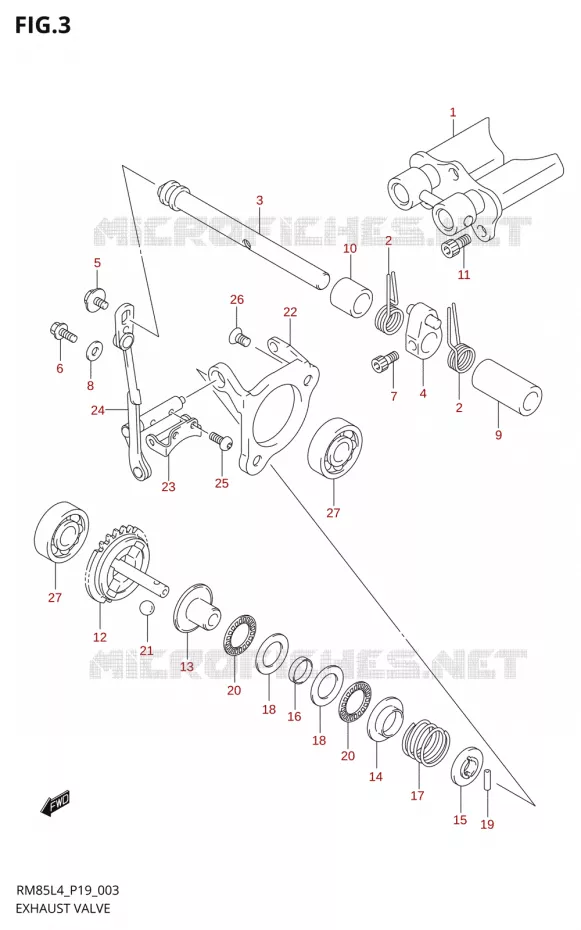 EXHAUST VALVE Suzuki MOTO 85 RM 2014  RM85 L4 (P19)