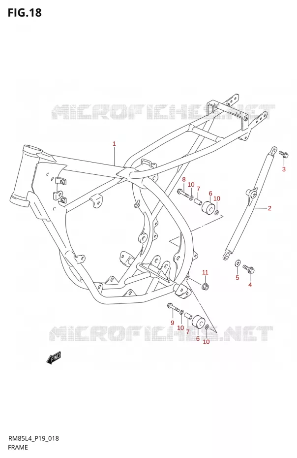 FRAME Suzuki MOTO 85 RM 2014  RM85 L4 (P19)