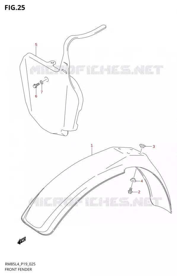 FRONT FENDER Suzuki MOTO 85 RM 2014  RM85 L4 (P19)