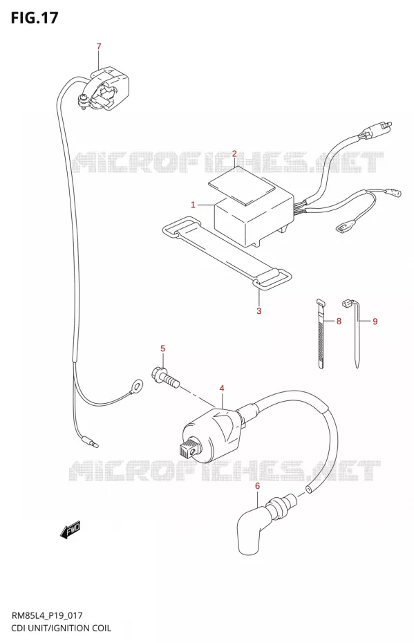 IGNITION Suzuki MOTO 85 RM 2014  RM85L L4 (P19)