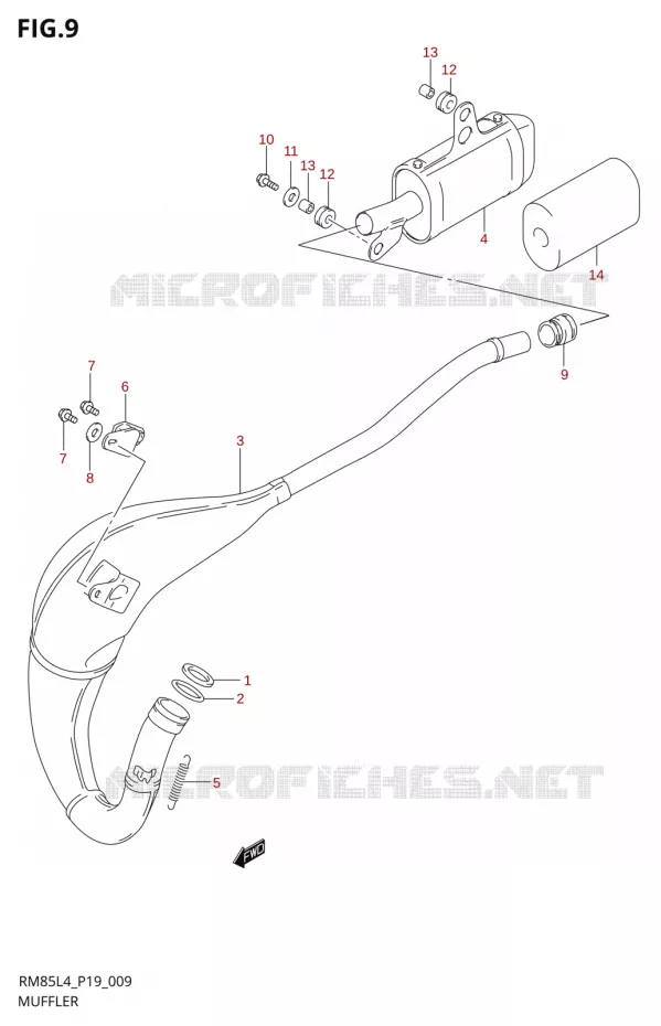 MUFFLER Suzuki MOTO 85 RM 2014  RM85L L4 (P19)