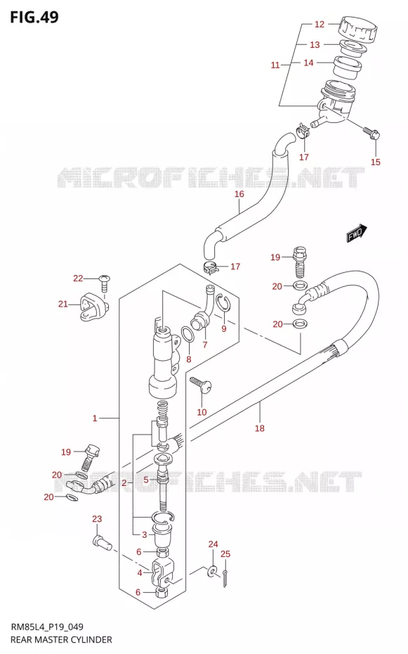 REAR MASTER CYLINDERRM85LL4 P19) Suzuki MOTO 85 RM 2014  RM85 L4 (P19)