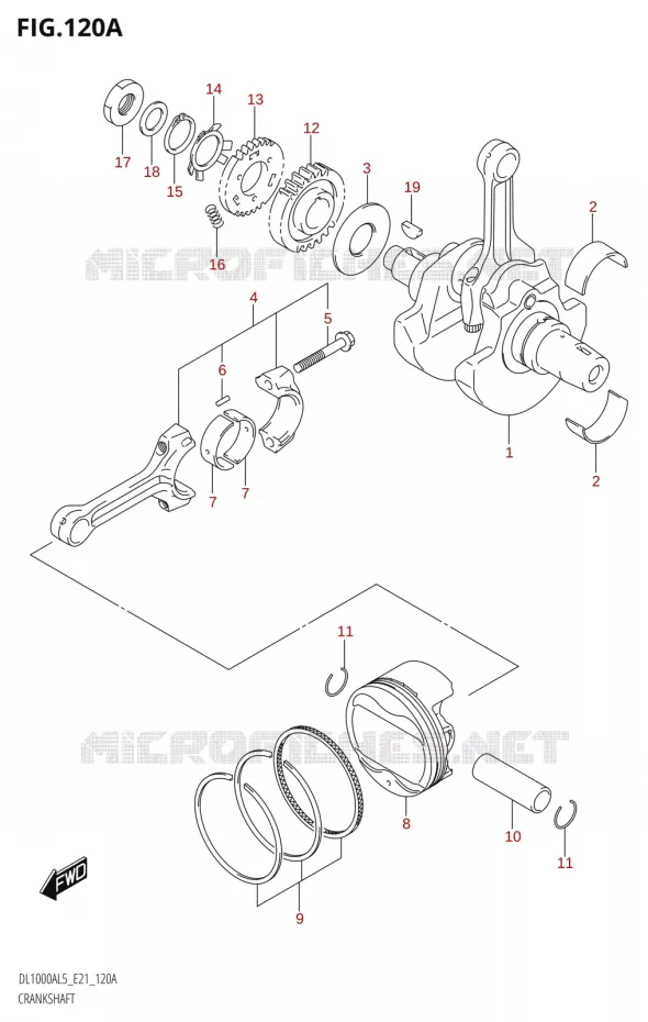 CRANKSHAFT Suzuki MOTO 1000 V-STROM 2015  DL1000A L5 (E21)