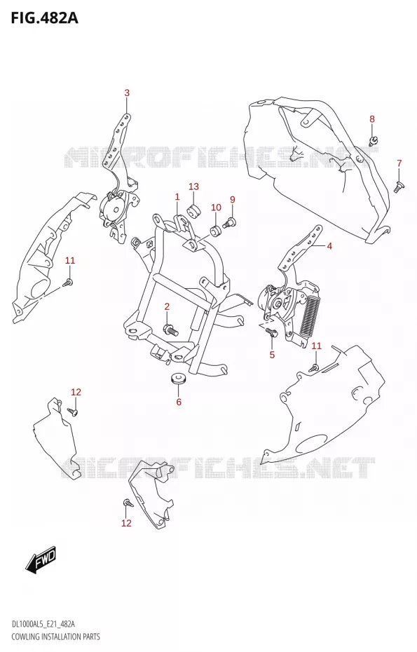 FAIRING INSTALLATION PARTS Suzuki MOTO 1000 V-STROM 2015  DL1000A L5 (E21)