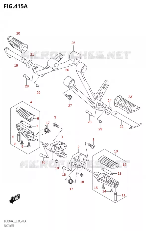 FOOTREST Suzuki MOTO 1000 V-STROM 2015  DL1000A L5 (E21)
