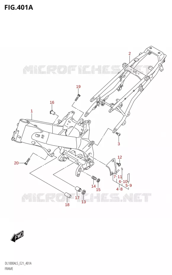 FRAME Suzuki MOTO 1000 V-STROM 2015  DL1000A L5 (E21)