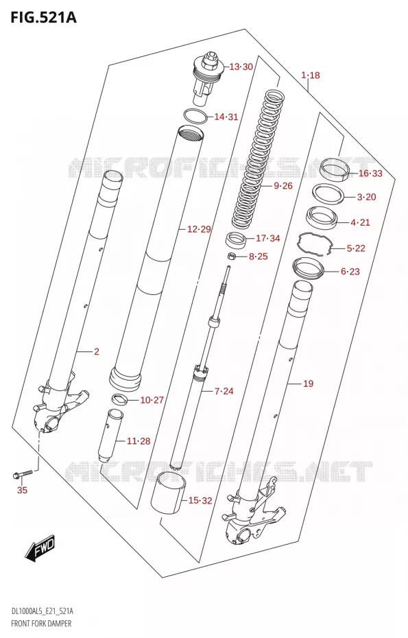 FRONT FORK Suzuki MOTO 1000 V-STROM 2015  DL1000A L5 (E21)