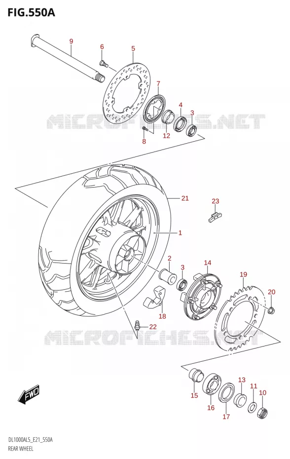 REAR WHEEL Suzuki MOTO 1000 V-STROM 2015  DL1000A L5 (E21)