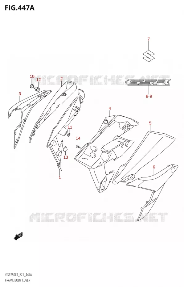 FAIRING Suzuki MOTO 750 GSR 2013  GSR750 L3 (E21)