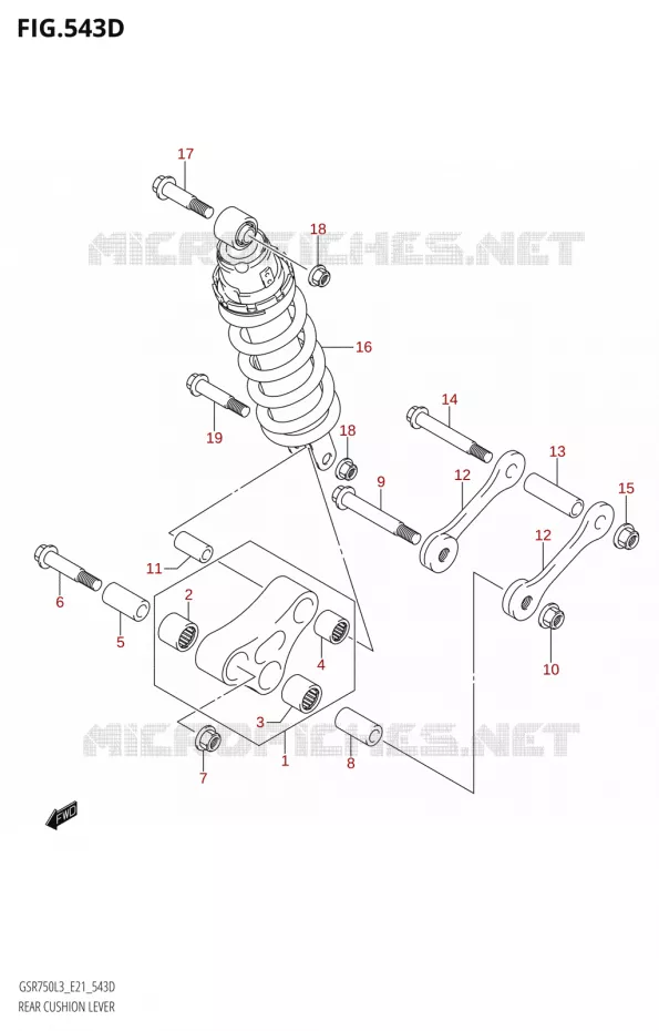 SHOCK ABSORBER LINKAGE750A:L3:E21) Suzuki MOTO 750 GSR 2013  GSR750A L3 (E21)