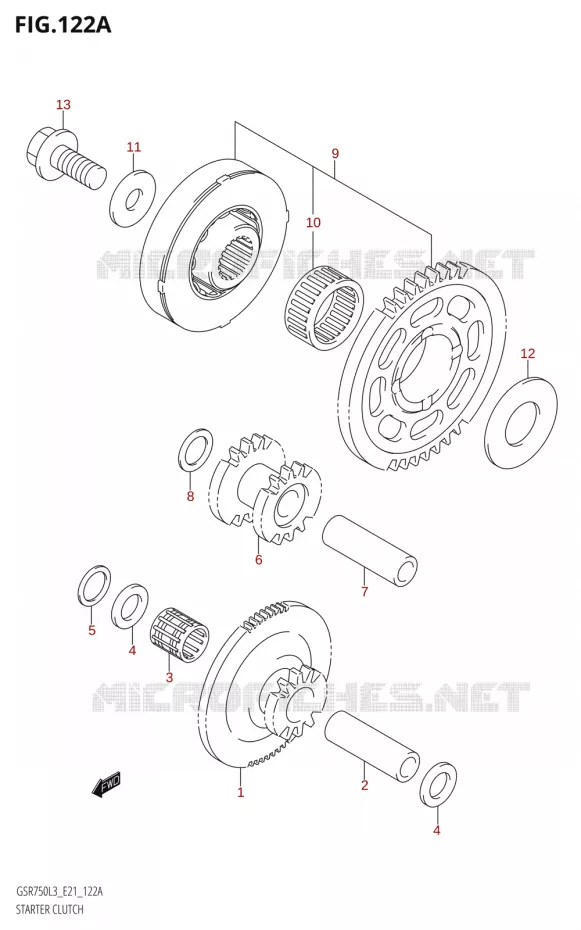 STARTER MOTOR CLUTCH Suzuki MOTO 750 GSR 2013  GSR750A L3 (E21)